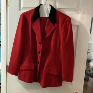 Blazer, red/black velvet collar disc. Shipping
